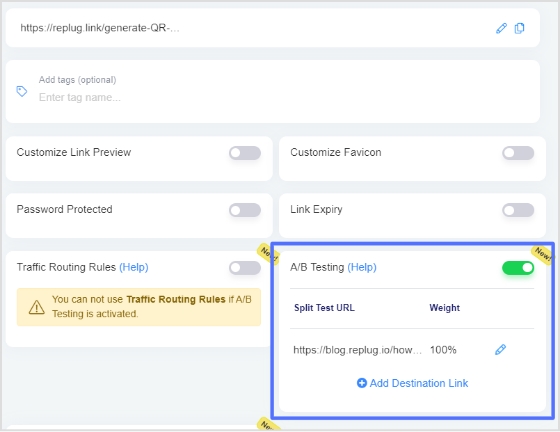 enable AB testing